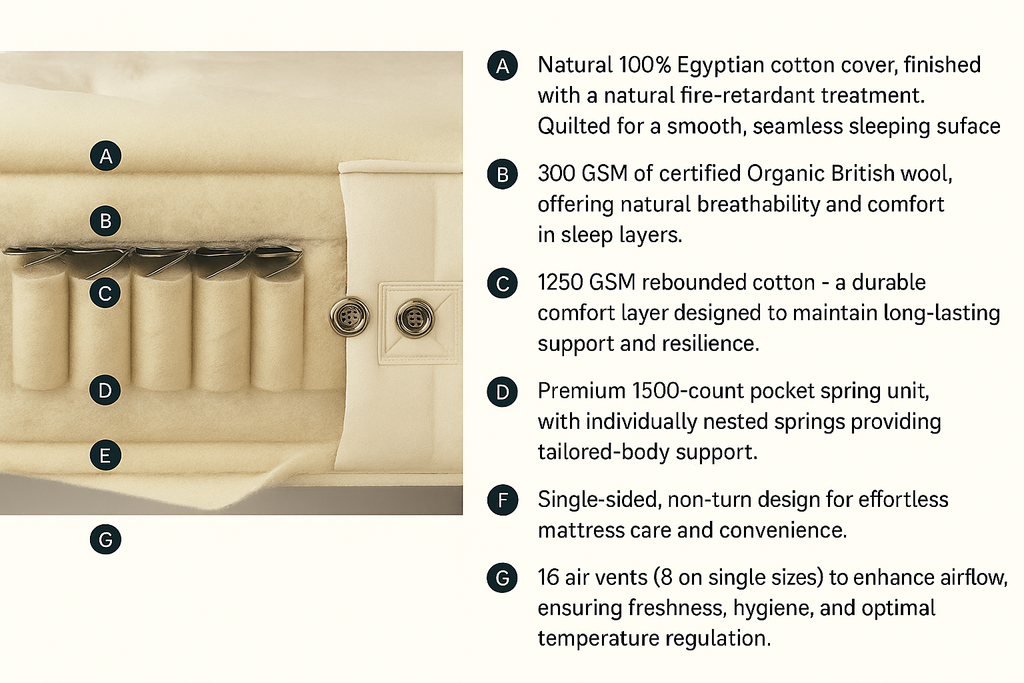 Organic Wool 1500 Pocket Spring Mattress